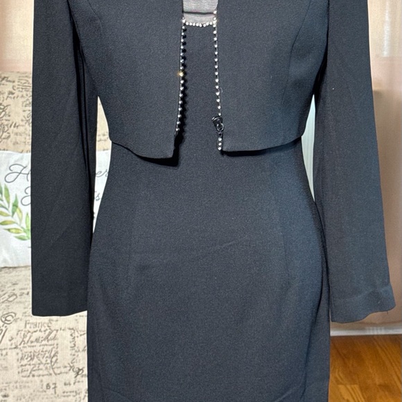 Women’s Black Two piece Set..Dress with Jacket by Nah Nah .. size 8 - Picture 1 of 6